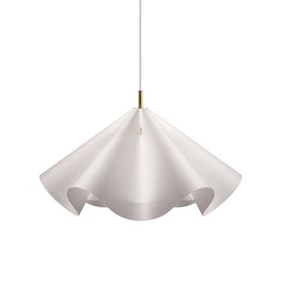 Sinuate hanglamp, messing/wit, Ø60 cm, E27, papier Moebe - Woonkamer - Designer - Papier / Karton - 1 lamp