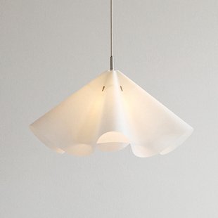 Sinuate hanglamp, staal/wit, Ø60 cm, E27, papier Moebe - Woonkamer - Designer - Papier / Karton - 1 lamp