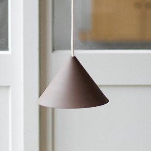 Ceramic Cone hanglamp, bruin, Ø19 cm, porselein, G9 Moebe - Woonkamer - Designer - Keramiek - 1 lamp