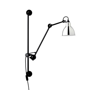 210 wandlamp zwart/chroom 201 Round Lampe Gras - Woonkamer - Designer - Metaal - 1 lamp