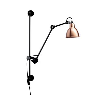 210 wandlamp zwart/koper 201 Round Lampe Gras - Woonkamer - Designer - Metaal - 1 lamp