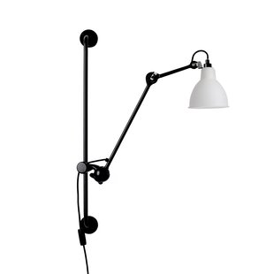 210 wandlamp zwart/witte gesatineerde polycarbonaat 201 Round Lampe Gras - Woonkamer - Designer - Metaal - 1 lamp