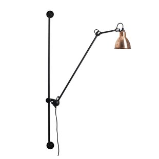 214 wandlamp Round zwart/ruw koper 214 Round Lampe Gras - Woonkamer - Designer - Metaal - 1 lamp