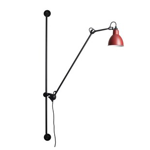 214 wandlamp Round zwart/rood 214 Round Lampe Gras - Woonkamer - Designer - Metaal - 1 lamp