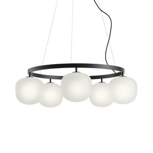 Chandelier hanglamp zwart glas Ø 80 cm G9 Muuto - Woonkamer - Designer - Meerdere lampen