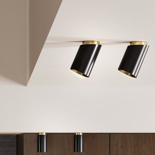 Tobo C85 asymmetrische plafondlamp, zwart, staal, GU10 DCW - Woonkamer - Designer - Metaal - 1 lamp