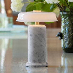 Trip No. 2 LED tafellamp op accu, marmer, glas DESIGN BY US - Balkon - Designer - Steen - 1 lamp