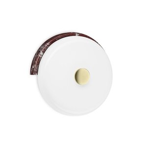 Trip LED wandlamp, bordeauxrood/wit, glas DESIGN BY US - Woonkamer - Designer - Steen - 1 lamp