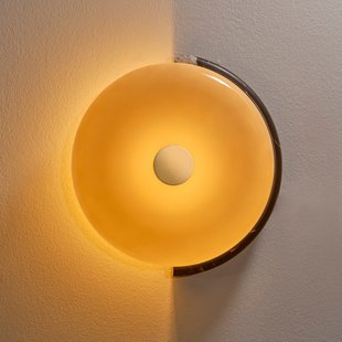 Trip LED wandlamp, bruin/wit, glas DESIGN BY US - Woonkamer - Designer - Steen - 1 lamp