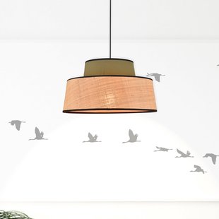 Mallorca hanglamp kaki/naturel, Ø 38 cm COREP - Woonkamer - Stof - Met lampenkap