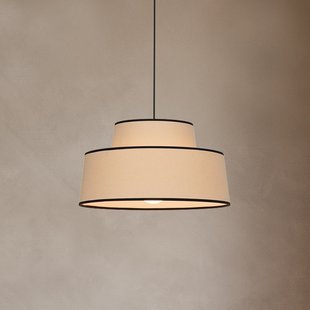 Mallorca hanglamp, kalkkleurig, Ø 38 cm, katoen COREP - Woonkamer - Stof - Met lampenkap