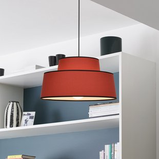 Mallorca hanglamp terracottakleurig Ø 38 cm katoen COREP - Woonkamer - Stof - Met lampenkap