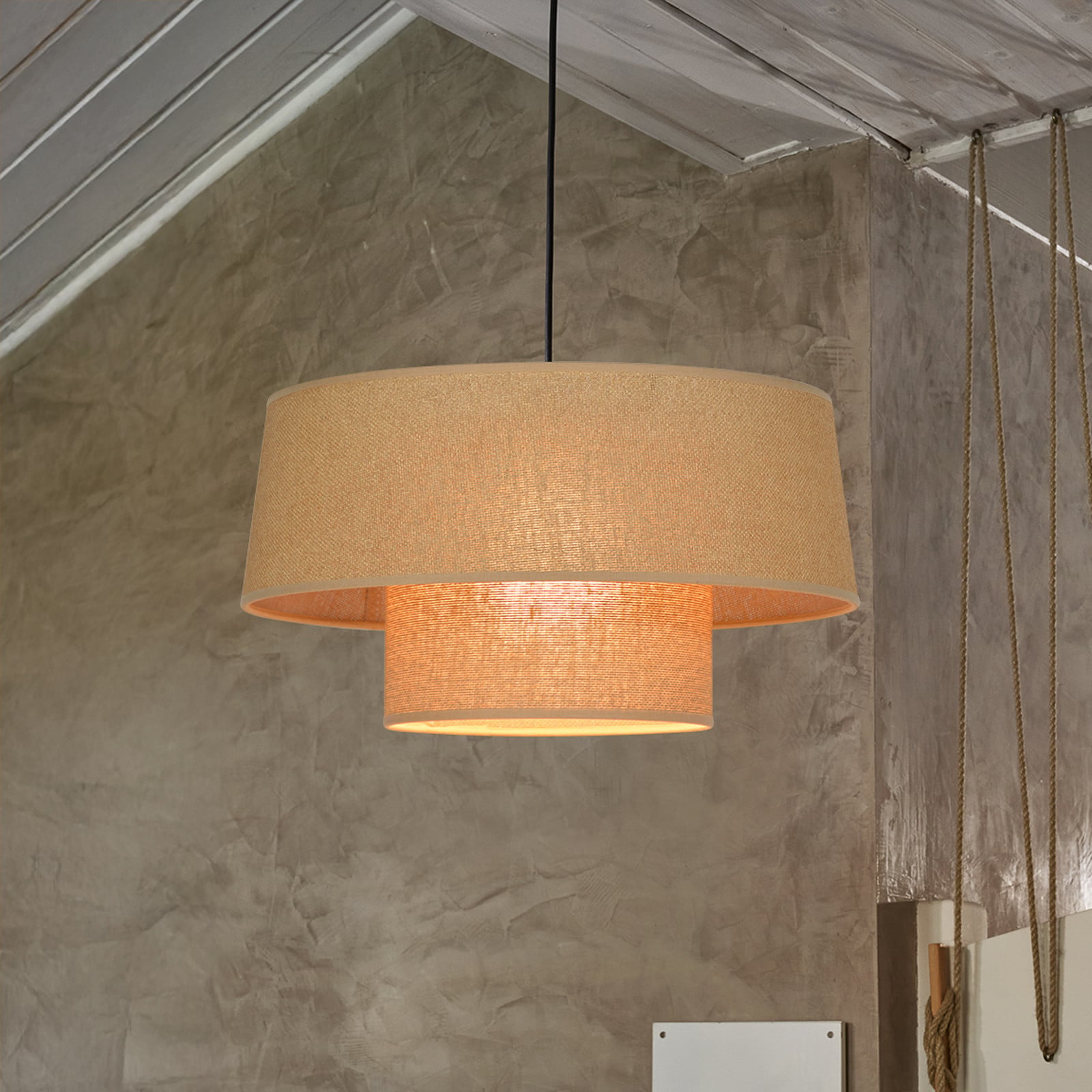 Mali hanglamp havanna Ø 38 cm papier COREP - Woonkamer - Papier / Karton - Met lampenkap