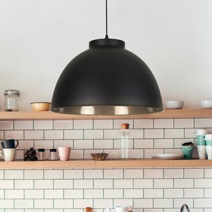 Dock hanglamp zwart Ø 45 cm COREP - Woonkamer - Modern - Metaal - Met lampenkap