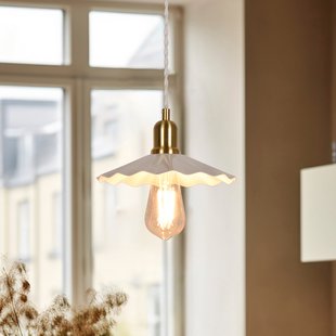 Suzette hanglamp wit Ø 22 cm COREP - Woonkamer - Vintage / Retro - Metaal - Met lampenkap