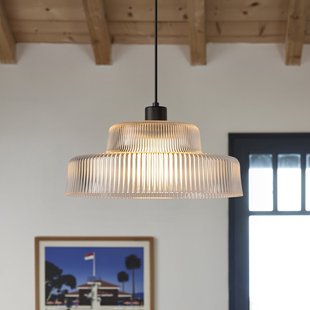 Lorenzo hanglamp transparant/zwart Ø 35 cm COREP - Woonkamer - Modern - Glas - Met lampenkap