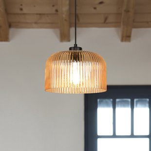Luigi hanglamp amber/zwart Ø 25 cm COREP - Woonkamer - Modern - Glas - Met lampenkap