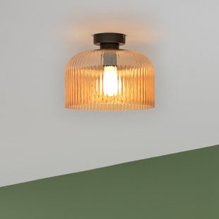 Luigi plafondlamp amber/zwart Ø 25 cm COREP - Woonkamer - Modern - Glas - Met lampenkap