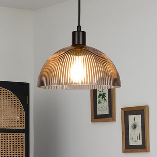 Duomo hanglamp rookgrijs/zwart Ø 25 cm COREP - Woonkamer - Glas - Met lampenkap
