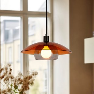 Jolly hanglamp amber/zwart Ø 38 cm COREP - Woonkamer - Glas - Met lampenkap