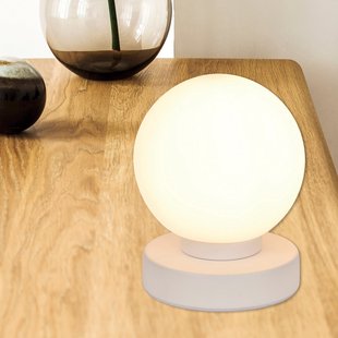 Seventy tafellamp, mat wit, hoogte 15 cm COREP - Woonkamer - Metaal - Met lampenkap