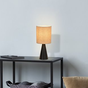Sally tafellamp matzwart/beige, hoogte 33 cm COREP - Woonkamer - Modern - Metaal - Met lampenkap