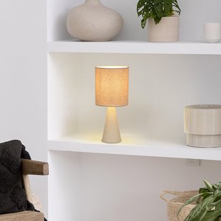 Sally tafellamp ivoor mat/beige hoogte 33 cm COREP - Woonkamer - Modern - Metaal - Met lampenkap