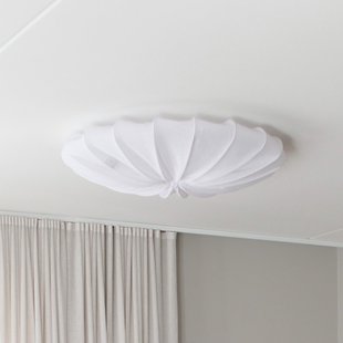 Anna plafondlamp, wit, Ø 80 cm, 4-lamps, linnen Watt & Veke - Woonkamer - Designer - Stof - Zonder afstand