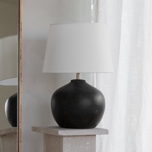 Mona Black tafellamp, zwart, hoogte 28 cm, E27 Watt & Veke - Woonkamer - Designer - Keramiek - 1 lamp