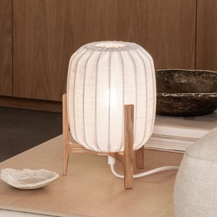 Prisma tafellamp, eiken/wit, 24 cm, hout Watt & Veke - Woonkamer - Designer - 1 lamp