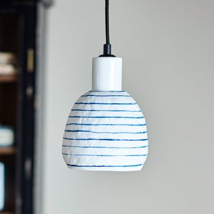 Elga hanglamp, wit/blauw, Ø 15 cm, keramiek Bloomingville - Keuken - 1 lamp