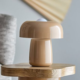 Ylva tafellamp, beige, hoogte 28 cm, ijzer Bloomingville - Woonkamer - Scandinavisch - Metaal - 1 lamp