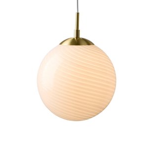 CANDY BALL hanglamp, opaal/oud messing Ø 20 cm Halo Design - Woonkamer - Designer - Glas - 1 lamp