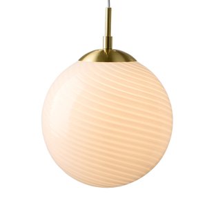 CANDY BALL hanglamp, opaal/oud messing Ø 25 cm Halo Design - Woonkamer - Designer - Glas - 1 lamp