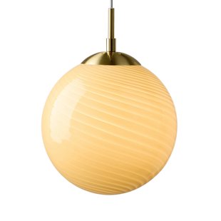 CANDY BALL hanglamp crème/oud messing Ø 25 cm Halo Design - Woonkamer - Designer - Glas - 1 lamp