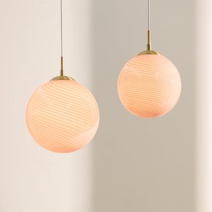 CANDY BALL hanglamp, roze/oudkoper Ø 25 cm Halo Design - Woonkamer - Designer - Glas - 1 lamp