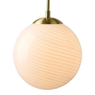 CANDY BALL hanglamp, opaal/oud messing Ø 30 cm Halo Design - Woonkamer - Designer - Glas - 1 lamp