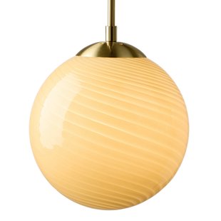 CANDY BALL hanglamp crème/oud messing Ø 30 cm Halo Design - Woonkamer - Designer - Glas - 1 lamp
