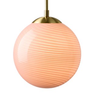 CANDY BALL hanglamp, roze/oudkoper Ø 30 cm Halo Design - Woonkamer - Designer - Glas - 1 lamp