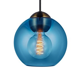 BUBBLES hanglamp, blauw, Ø 18 cm, glas, E27 Halo Design - Woonkamer - Designer - 1 lamp