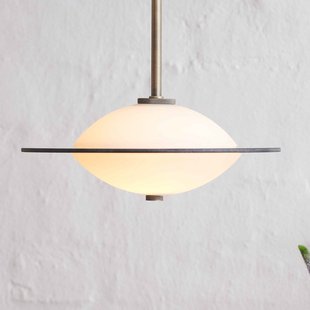 ORBIT hanglamp, oud messing/opaal Ø 24 cm glas Halo Design - Woonkamer - Designer - 1 lamp