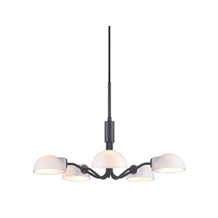 Kjøbenhavn kroonluchter, zwart/opaal, Ø 50 cm Halo Design - Woonkamer - Designer - Metaal - Meerdere lampen