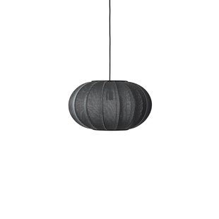 Knit-Wit 45 ovale hanglamp zwart E27 Made By Hand - Woonkamer - Scandinavisch - Stof - 1 lamp