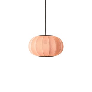 Knit-Wit 45 ovale hanglamp roze E27 Made By Hand - Woonkamer - Scandinavisch - Stof - 1 lamp
