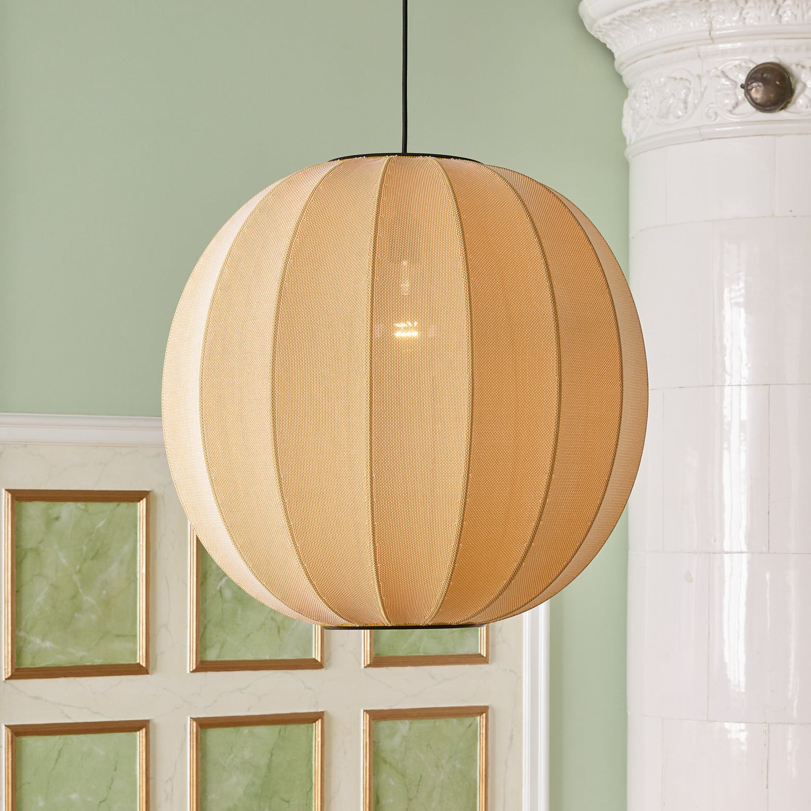 Knit-Wit 45 ronde hanglamp oranje E27 Made By Hand - Woonkamer - Scandinavisch - Stof - 1 lamp