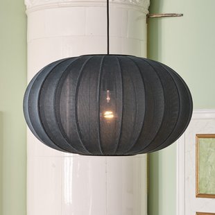 Knit-Wit 57 Ovale hanglamp zwart E27 Made By Hand - Woonkamer - Scandinavisch - Stof - 1 lamp