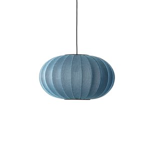 Knit-Wit 57 ovale hanglamp blauw E27 Made By Hand - Woonkamer - Scandinavisch - Stof - 1 lamp