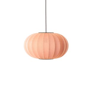 Knit-Wit 57 Ovale hanglamp roze E27 Made By Hand - Woonkamer - Scandinavisch - Stof - 1 lamp