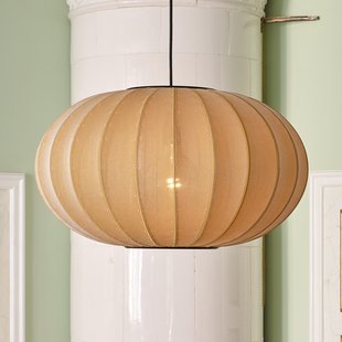 Knit-Wit 57 Ovale hanglamp oranje E27 Made By Hand - Woonkamer - Scandinavisch - Stof - 1 lamp