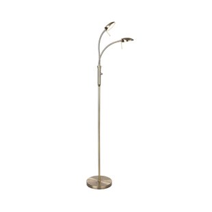 VEGAS LED vloerlamp, oud messing, 140 cm, 2-lamps - Halo Design - Woonkamer - Designer - Metaal - Meerdere lampen